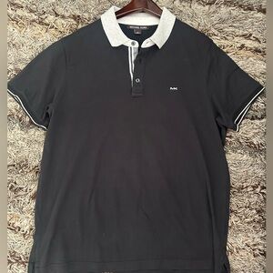 Michael Kors Black Polo with Gray Collar